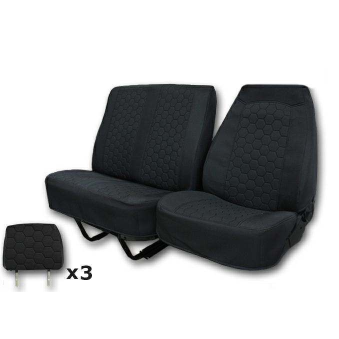 Чехлы на Газель Некст NN 3-х местный (жаккард) черные