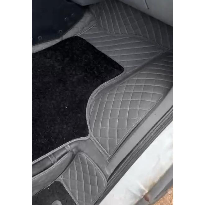 Ковры салона на Газель, Газель Бизнес "Премиум" (экокожа) комплект серые с серой строчкой