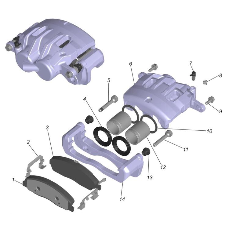 Суппорт тормозной на Газель Некст передний правый в сборе (Pravt)