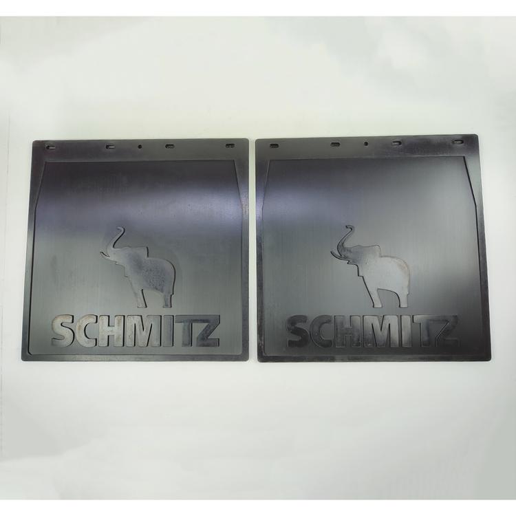 Брызговик задний на Газель (борт/будка) резина 40*40 с рисунком "SCHMITZ" (объемный черный текст) комплект