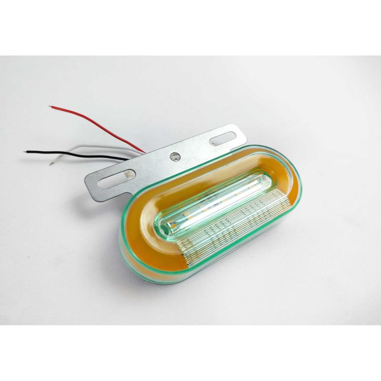 Фонарь габаритный боковой на Газель (борт/будка) светодиод 12/24v, с подсветкой колеса, поворотником и кронштейном (средний С образный)*