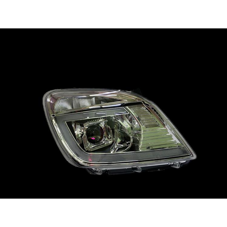 Фара на Газель Некст, (тюнинг ХРОМ) с линзой, комплект уценка ( не работает электрокорректор)