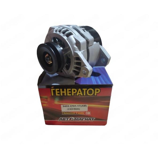 Генератор на Газель дв. УМЗ 4216 Евро-3,, 4213  90 А (под узкий ремень 10 мм)  (9402.3701-17) АВТОМАГНАТ г.Москва