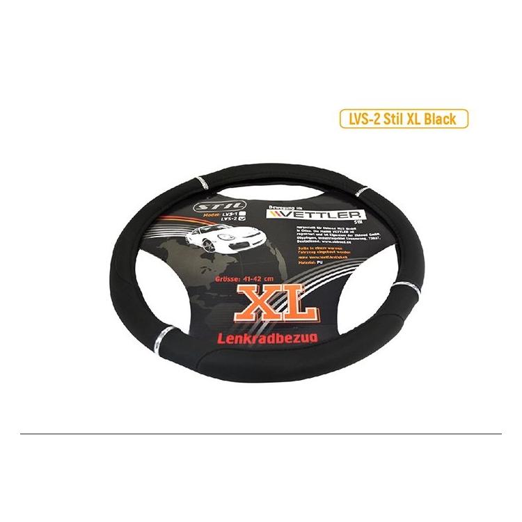 Оплётка руля каркасная для а/м Газель (XL 41-42 см) экокожа (черный) Vettler Stil-2 VETTLER